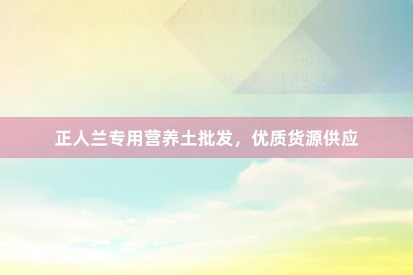 正人兰专用营养土批发，优质货源供应