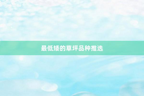 最低矮的草坪品种推选